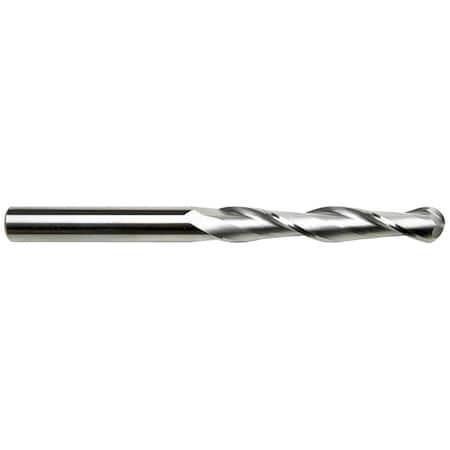 3/16 Diameter X 3/16 Shank 2-Flute Extra Long Length Ball Nose Blue Series Carbide End Mills